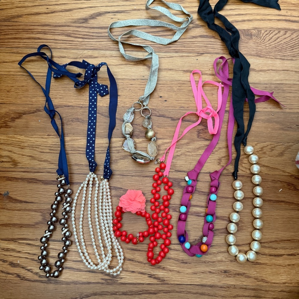 J Crew Crewcuts girls ribbon bead necklaces lot
